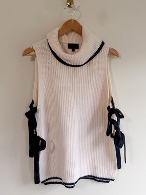 Intermix Cashmere/Wool Tie Sleeveless Sweater